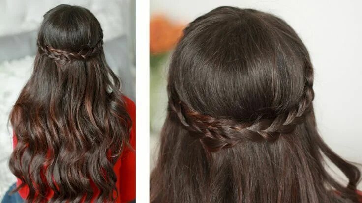 Прически для девочек на средние распущенные Valentine's Day Half Up Braided Hairstyle #braided #Day #hairstyle #valentine #V