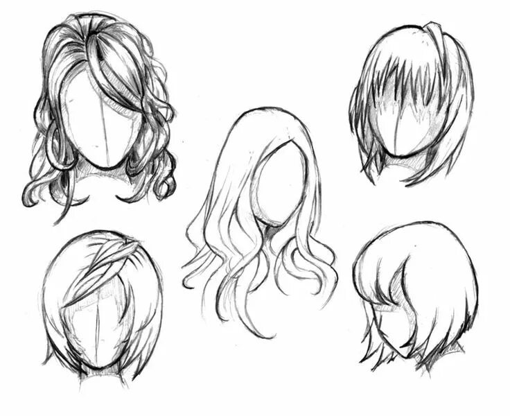 Прически для девочек нарисованные карандашом Pin on Hairstyles in animation Manga Anime NEW_HOT Manga hair, How to draw hair,