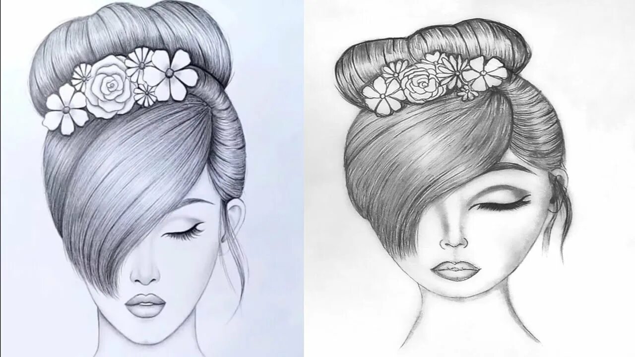 Прически для девочек нарисовать I tried to recreate Farjana drawing academy drawings /Recreation/ pencil drawing