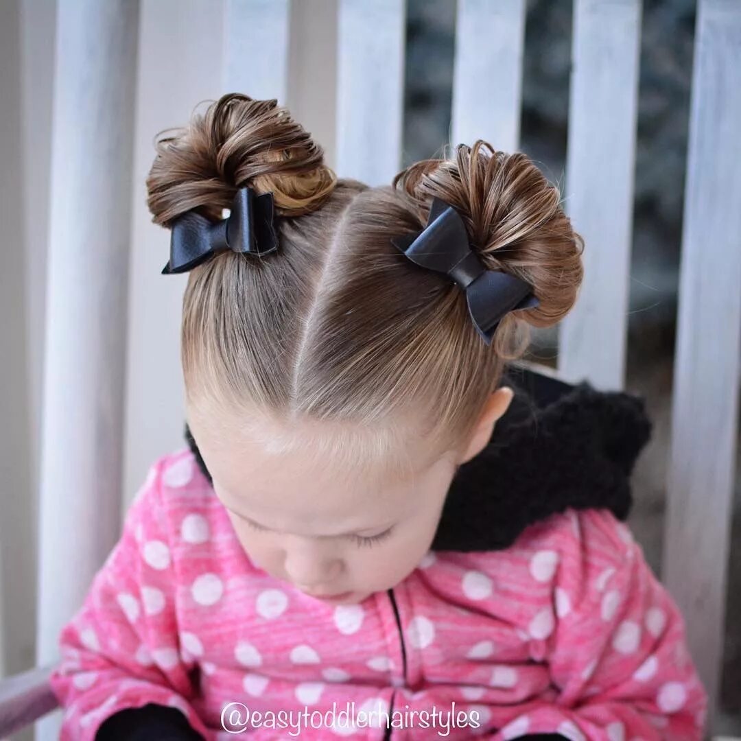 Прически для девочек с двумя бантиками Pin on Toddler hairstyles