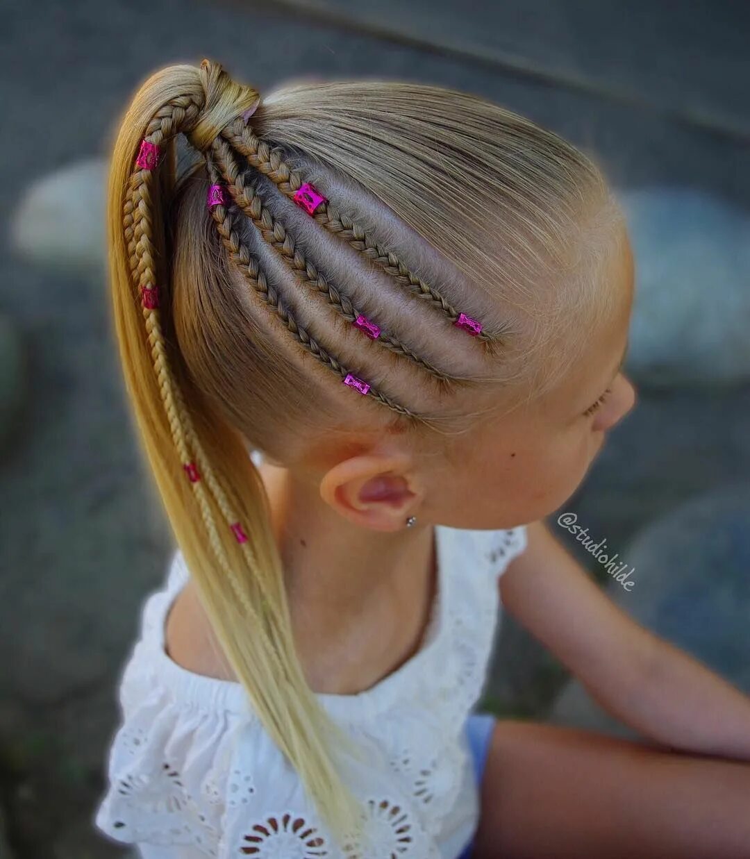 Прически для девочек с косичками цветными Cornrows into a ponytail . . . #braid #braids #braided #braiding #braidideas #br