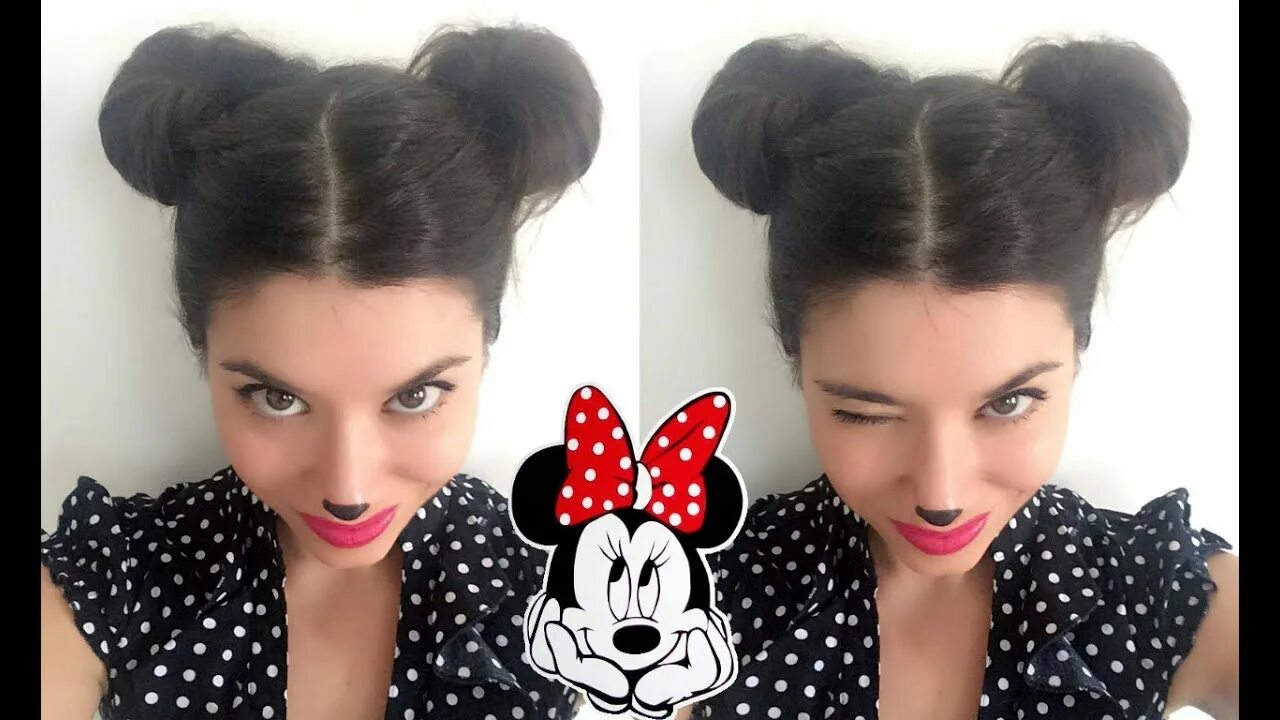 Прически для девочек с ушами Minnie Mouse Ears with Hair- Bear Ears with Hair ♡ - YouTube