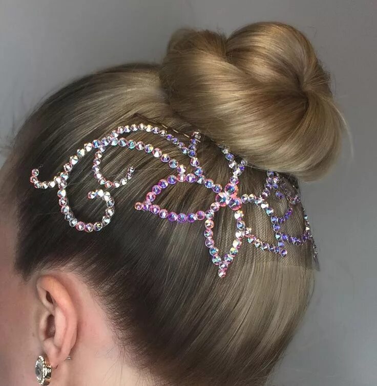 Прически для девочек со стразами The Knightly- Double Swirl Flower Swarovski Crystal Hairpiece Crystal hairpiece,