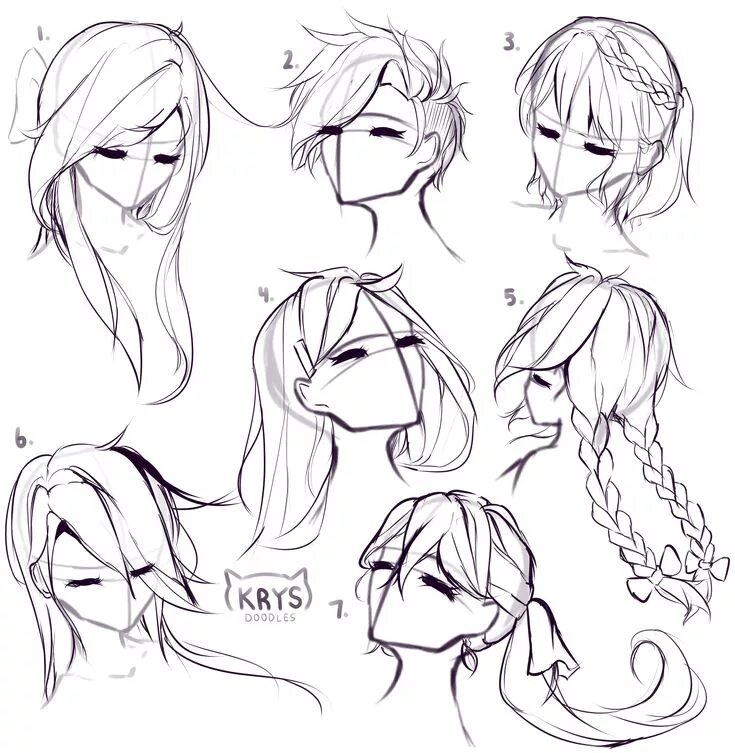 Прически для девочек туториал Hairstyles by Krystaki ( on IG, dA, Paigeeworld ) KrystakiArt ( on Twitter ) ---