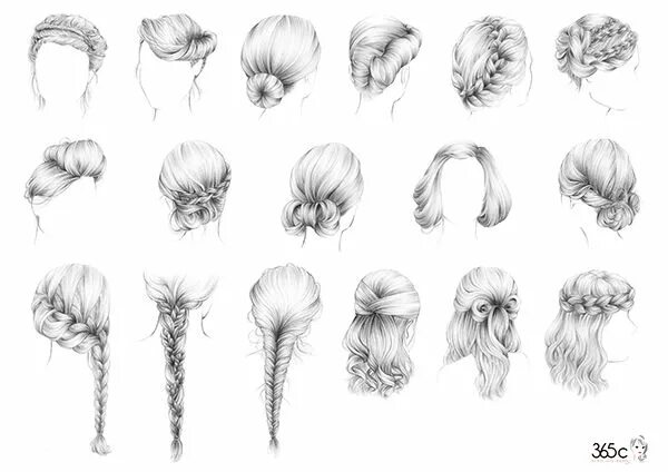 Прически для девочек туториал Hair illustrations for the beauty corner 365c based in Paris. Hair illustration,