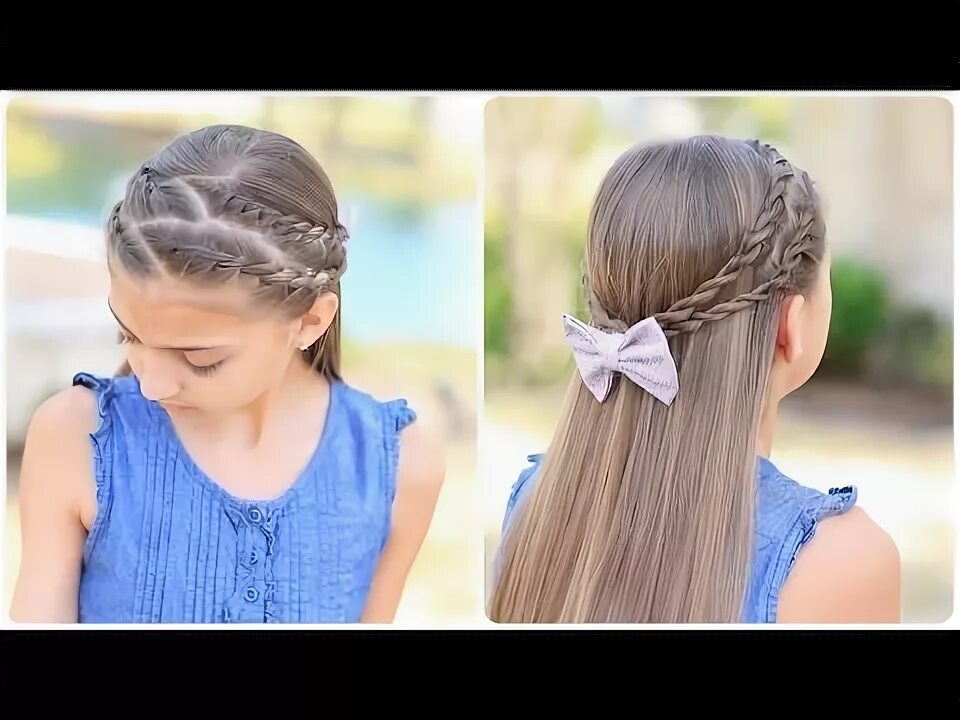 Прически для девочек видео уроки How To Create Zig-Zag Twistbacks Cute Girls Hairstyles - YouTube