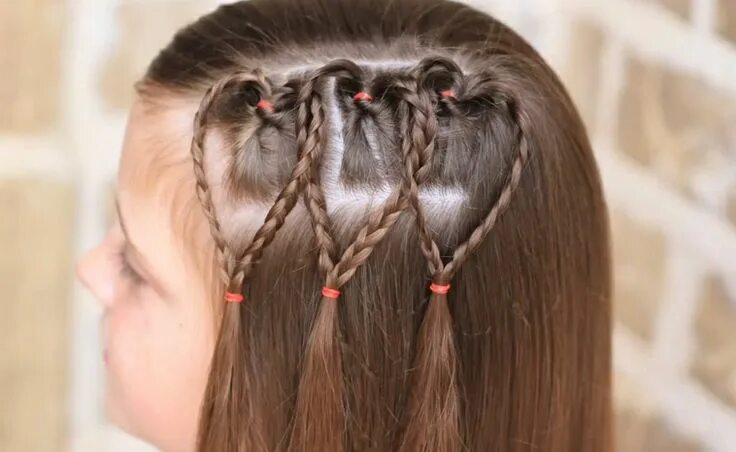 Прически для девочек заплести самой Corazónes Valentine's day hairstyles, Cute girls hairstyles, Valentines hairstyl