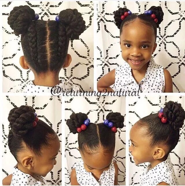 Прически для девочки две шишки Baby hairstyles, Natural hairstyles for kids, Kids hairstyles