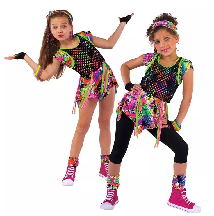 Прически для дискотеки для девочек Spring Recital costume for my Hip Hop II girls Ropa de baile, Trajes urbanos, Ro