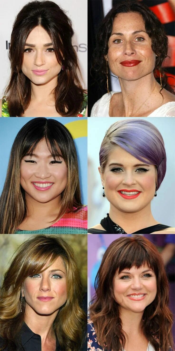 Прически для длинной формы лица The Best (and Worst) Bangs for Pear-Shaped Faces Face shape hairstyles, Triangle