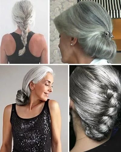 Прически для длинных седых волос Stunning silver and gray hairstyles. Elegant hair. To learn more about the hair 