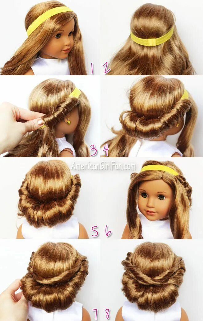 Прически для кукол легкие для начинающих Doll Hairstyle: Wrapped Headband Updo! - www.bestfashion American girl doll hair