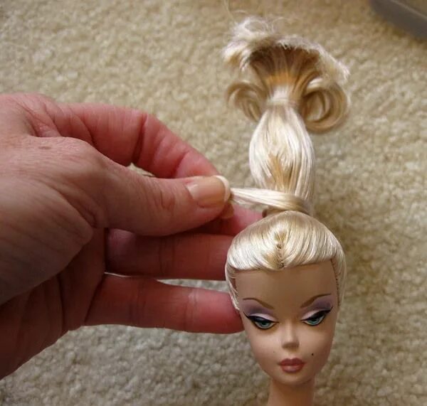 DIY Barbie Hairstyles with Yarn How To Make Purple Doll Hair for Old Toys Transf