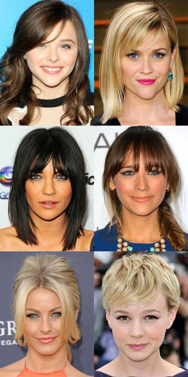 Прически для маленького лица женские The Best (and Worst) Bangs for Inverted Triangle Faces Triangle face hairstyles,