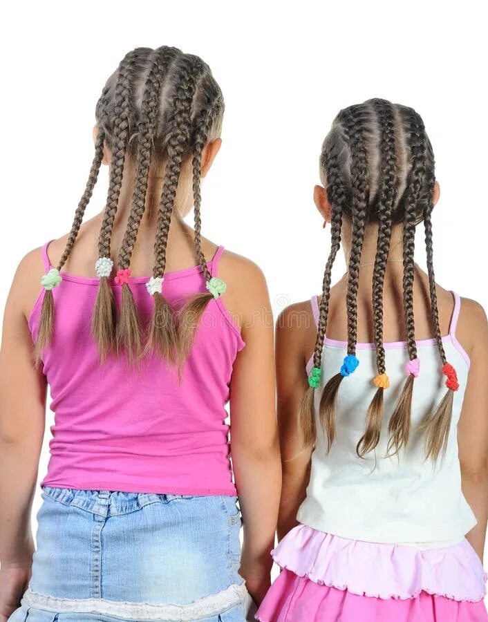 Прически для моря для девочек Two girl with pigtails. stock photo. Image of line, african - 15551232