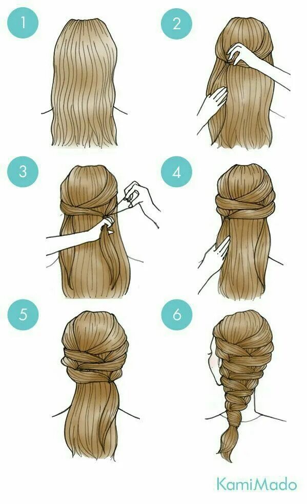 Прически для начинающих на своих волосах Pin on hair Hair styles, Cute hairstyles, Easy hairstyles