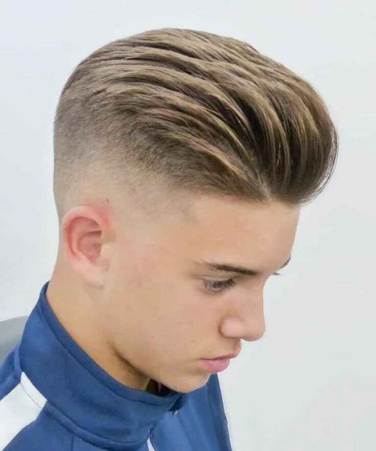 Прически для пацанов 14 лет Taper Fade and Brush Back Kids hair cuts, Hairstyles for teenage guys, Fade hair