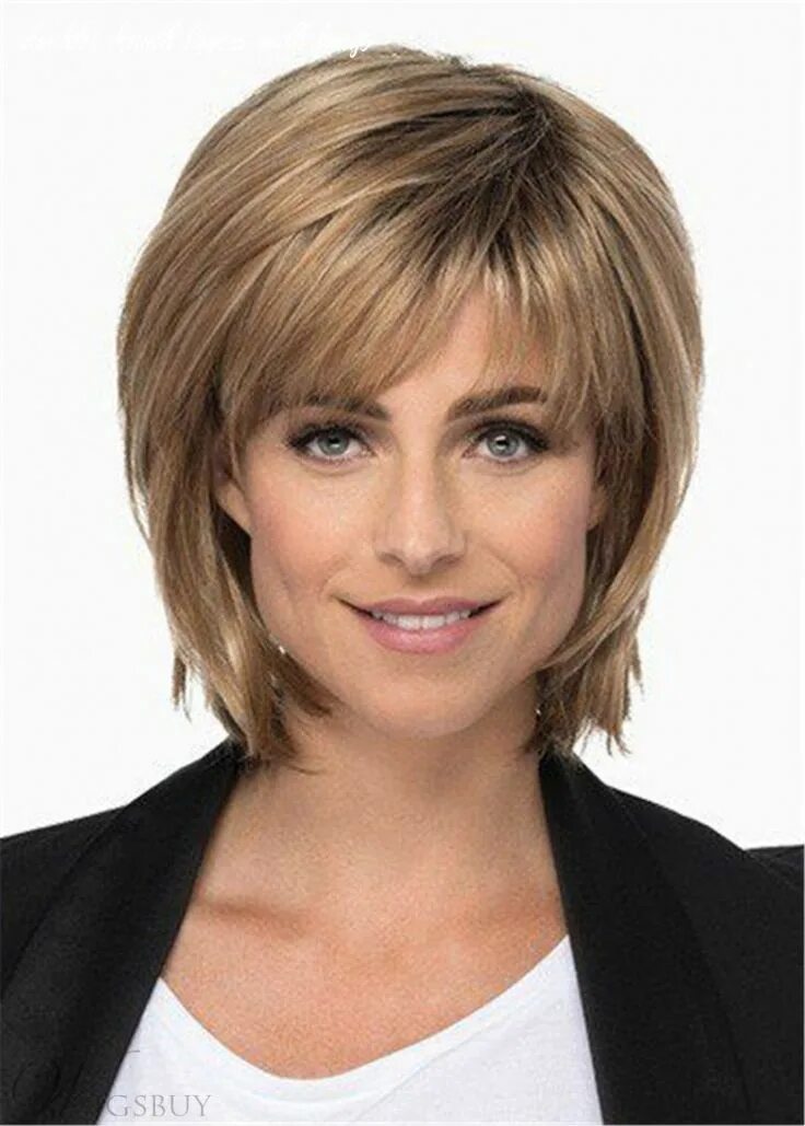 Прически для женщин 30 11 Shoulder Length Layers With Bangs Wavy bob hairstyles, Hairstyles for thin ha