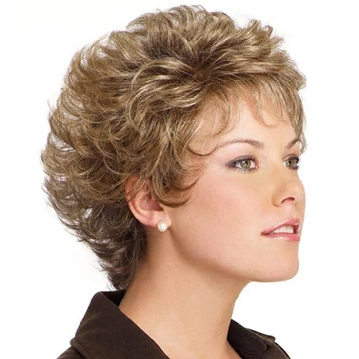 Прически для женщин с химической завивкой Tilted Frisette Small Curl Short Wig - Curly hair trends, Short hair styles, Cur