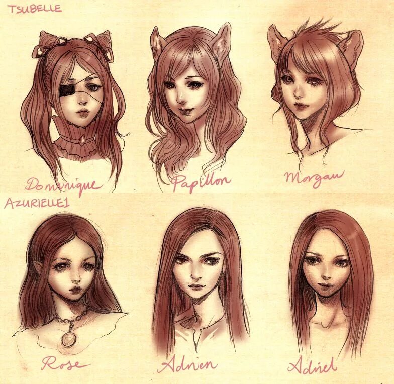 Прически для женских персонажей tsubelle and azurielle1 headshots by JDarnell on deviantART Artist, Digital arti