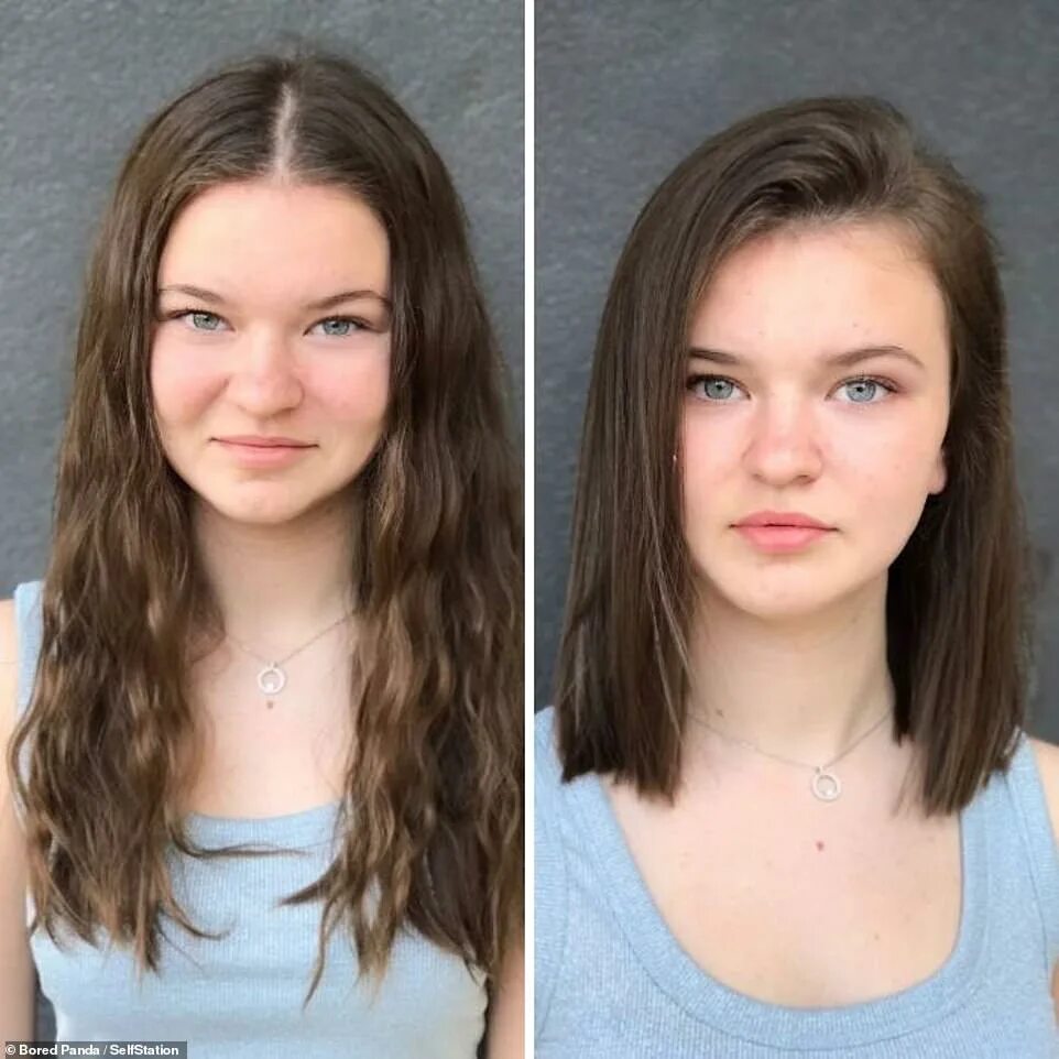 Прически до и после фото женщины Hairdresser's before and after photos show how a new style can transform people'