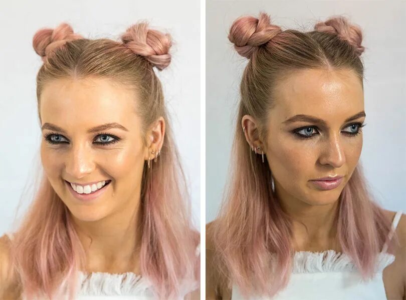 Прически два хвостика на длинные волосы FESTIVAL INSPIRED: HALF-UP PLAITED TOP KNOTS