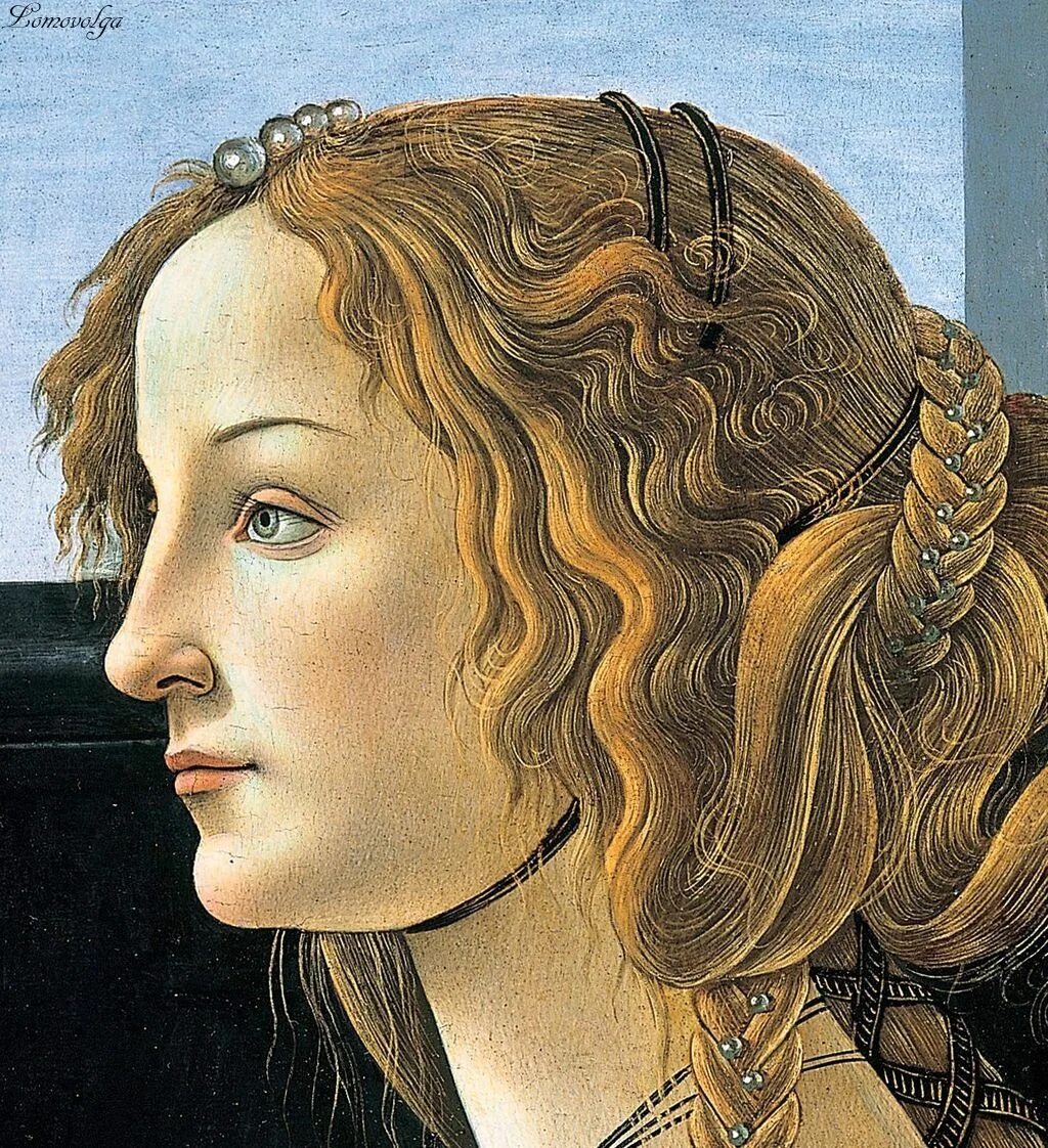 Simonetta Vespucci by Piero di Cosimo, c.1480 Medieval hairstyles, Renaissance h