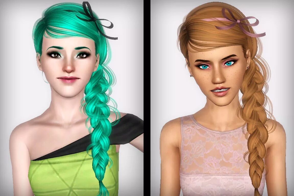 Прически где сделать Braid hairstyle NewSea` s Blue Bird retextured by Forever and Always - Sims 3 Ha