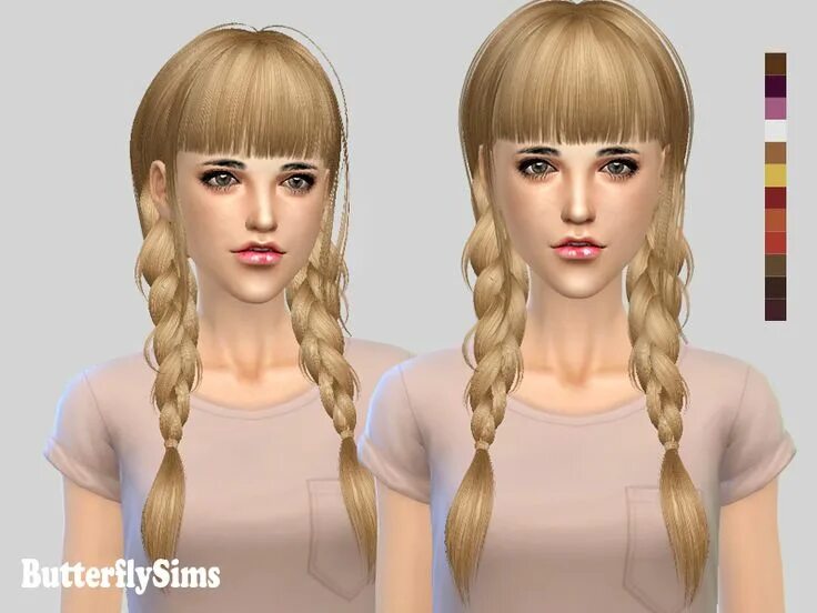 Прически где сделать Butterflysims: Hairstyle 133 NO hat - Sims 4 Hairs Sims hair, Hair styles, Sims