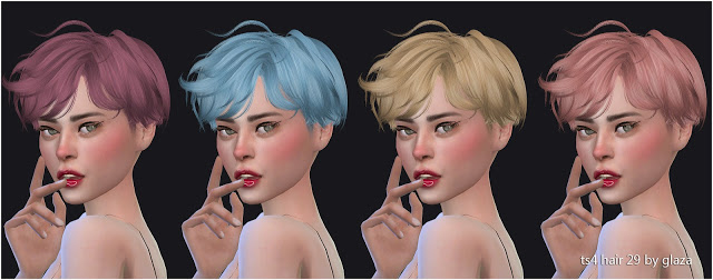 Прически глаза Hair 29 (P) at All by Glaza " Sims 4 Updates