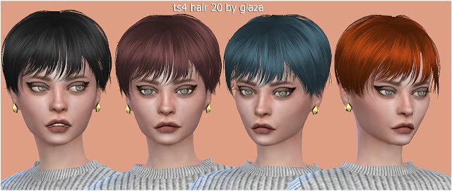 Прически глаза Hair 20 (P) at All by Glaza " Sims 4 Updates