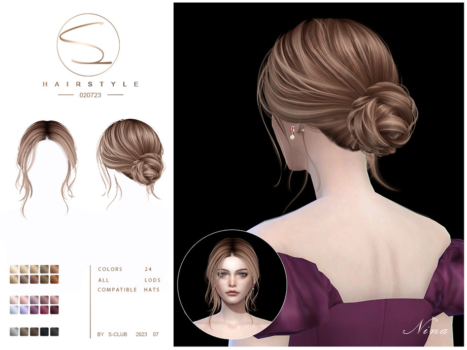 Прически и их названия 2024 The Sims Resource - Updo hairstyle Nina(020723) in 2023 Hairstyle, Sims hair, Ha