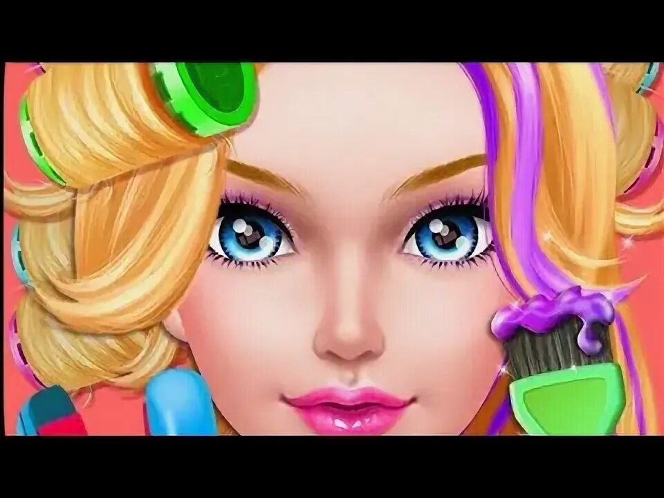 Прически и макияж для девочек играть Fashion doll hair salon makeup and dressup game - YouTube