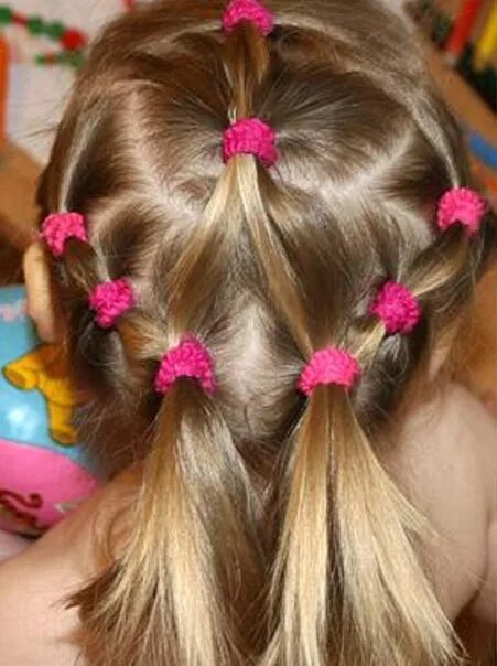 Прически из хвостиков для девочек The simplest everyday hairstyles for kindergarten ! Kids who go to kindergarten 