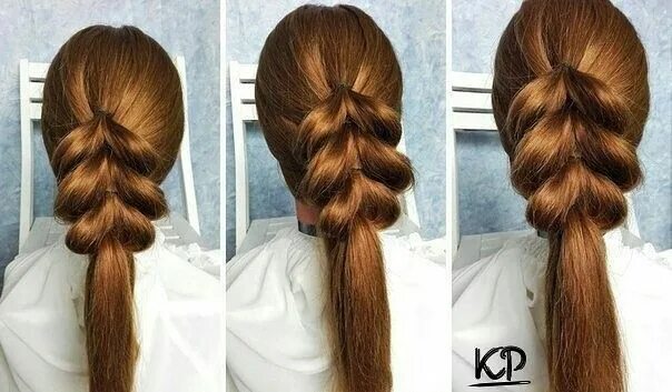 Прически из хвостиков на длинные Pin by georg on прически и головные уборы Hair styles, Long hair styles, Hair