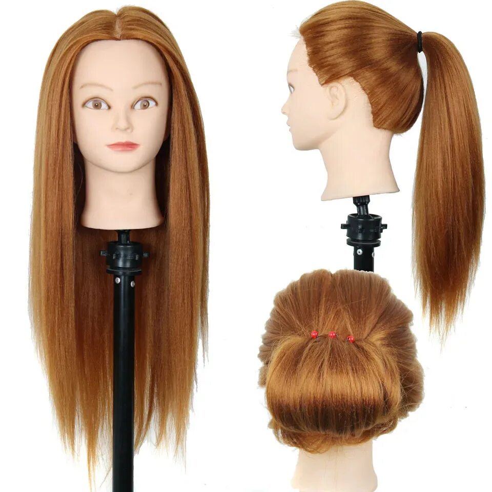 Прически из парика длинные волосы Mannequin For Hairstyle Head Hair Synthetic Maniqui Hairdressing Training Head M