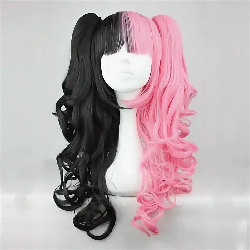 Прически из парика длинные волосы Anime Cosplay Wig Party Wigs Full Synthetic Hair Resistant 70cm/27.5" Black Pink