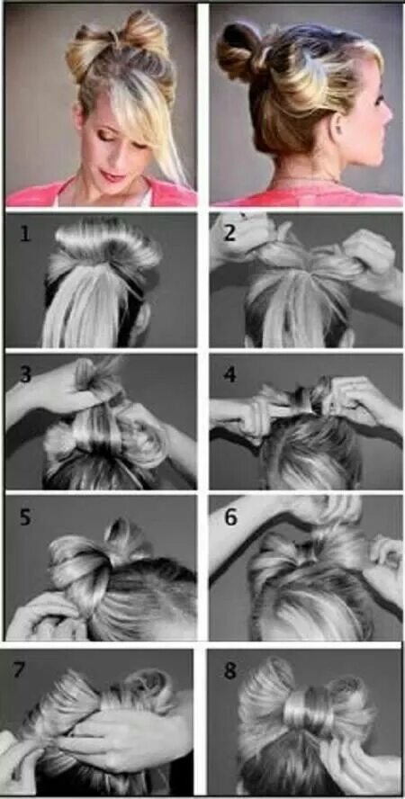 Прически как сделать бант из волос Hair bow Hair knot, Hair styles, Hair tutorial