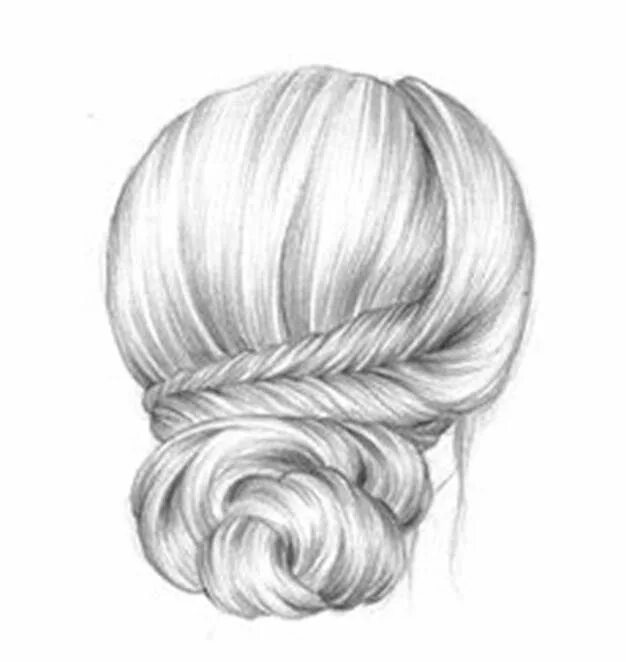 Прически карандашом легко Chignon 365 Hair sketch, How to draw hair, Sketches