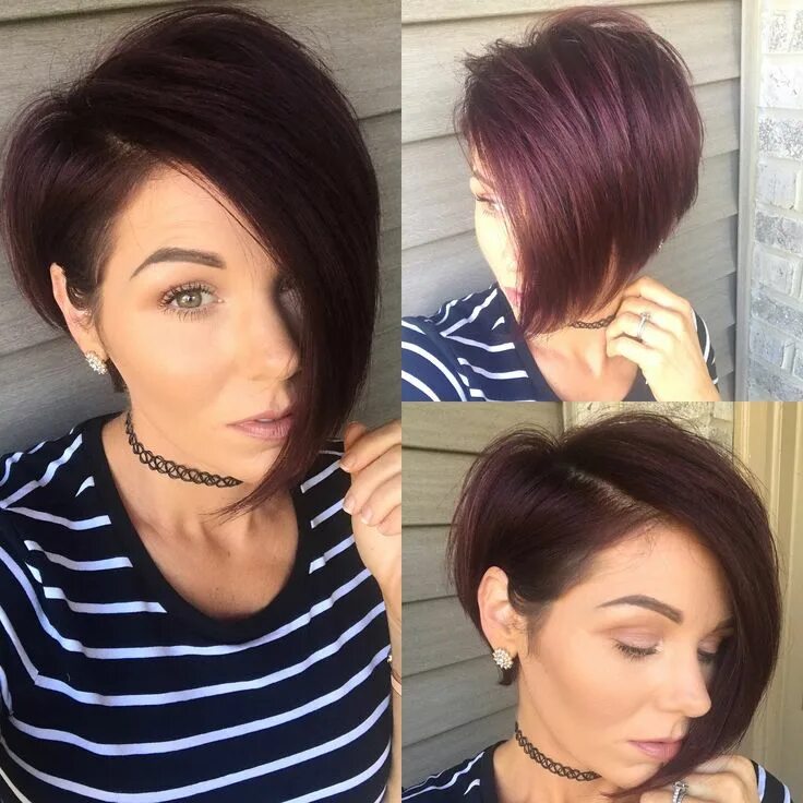 Прически каре асимметрия #shorthair #nothingbutpixies #asymmetrical #bob #pixie #violethair Choppy bob ha