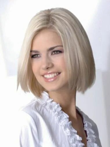 Прически каре блонд Straight Chin Length Bobs Fair Fashion Wigs Cheap human hair wigs, Short hair st