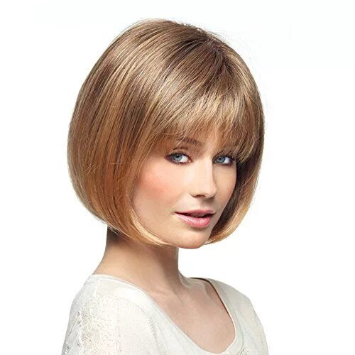 Прически каре волосы для женщин BLONDE UNICORN Charming Bob Wigs Human Hair Wigs with Bangs Wigs for Women Color