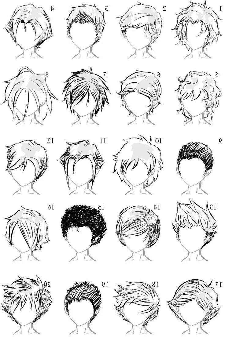 Прически короткие аниме парни Anime Guy Hairstyles Drawing Мультипликационные рисунки, Нарисовать волосы, Рисо