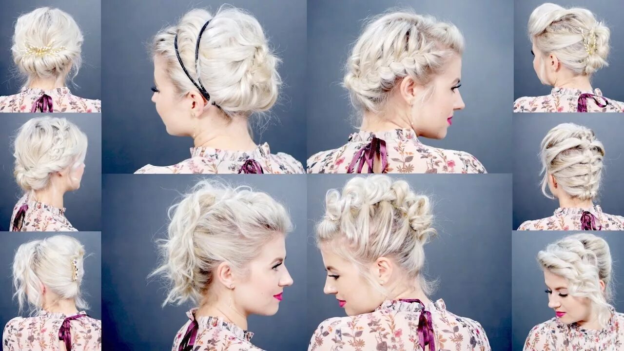 Прически коротких волос дома 10 EASY UPDO Tutorials FOR SHORT HAIR Milabu - YouTube