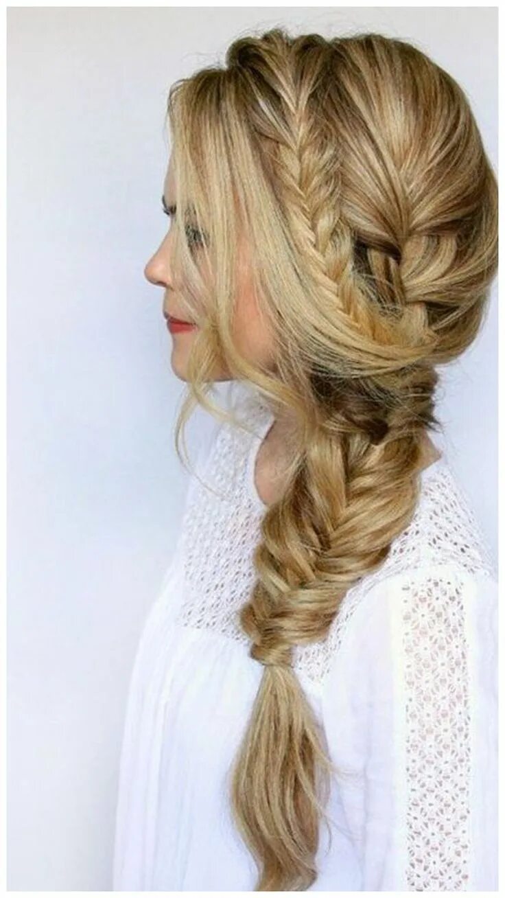 Прически коса фото средний Коса на бок - прическа для длинных волос Side braid hairstyles, Long hair styles