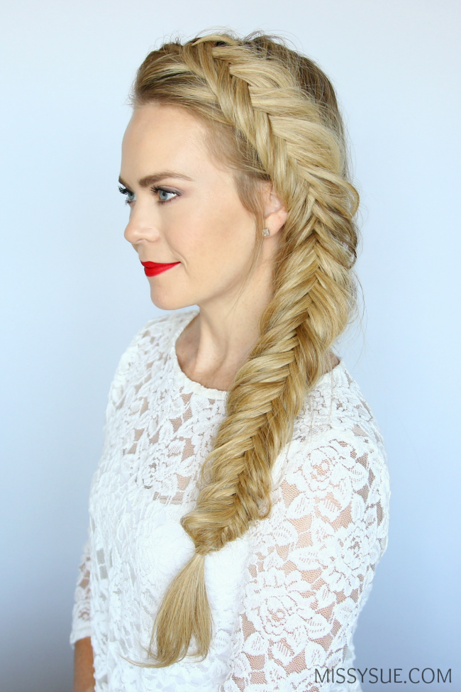 Прически коса фото средний How to Dutch Fishtail Braid MISSY SUE Side braid hairstyles, Fishtail braid hair