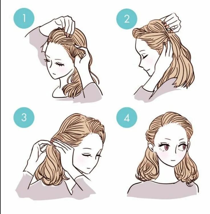 Прически которые сделают волосы легче Pin by Hana T. on vlasy Hair tutorial, Diy hairstyles, Medium length hair styles