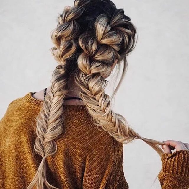 Fishtail braids half ups Hair styles, Long hair styles, Hair color