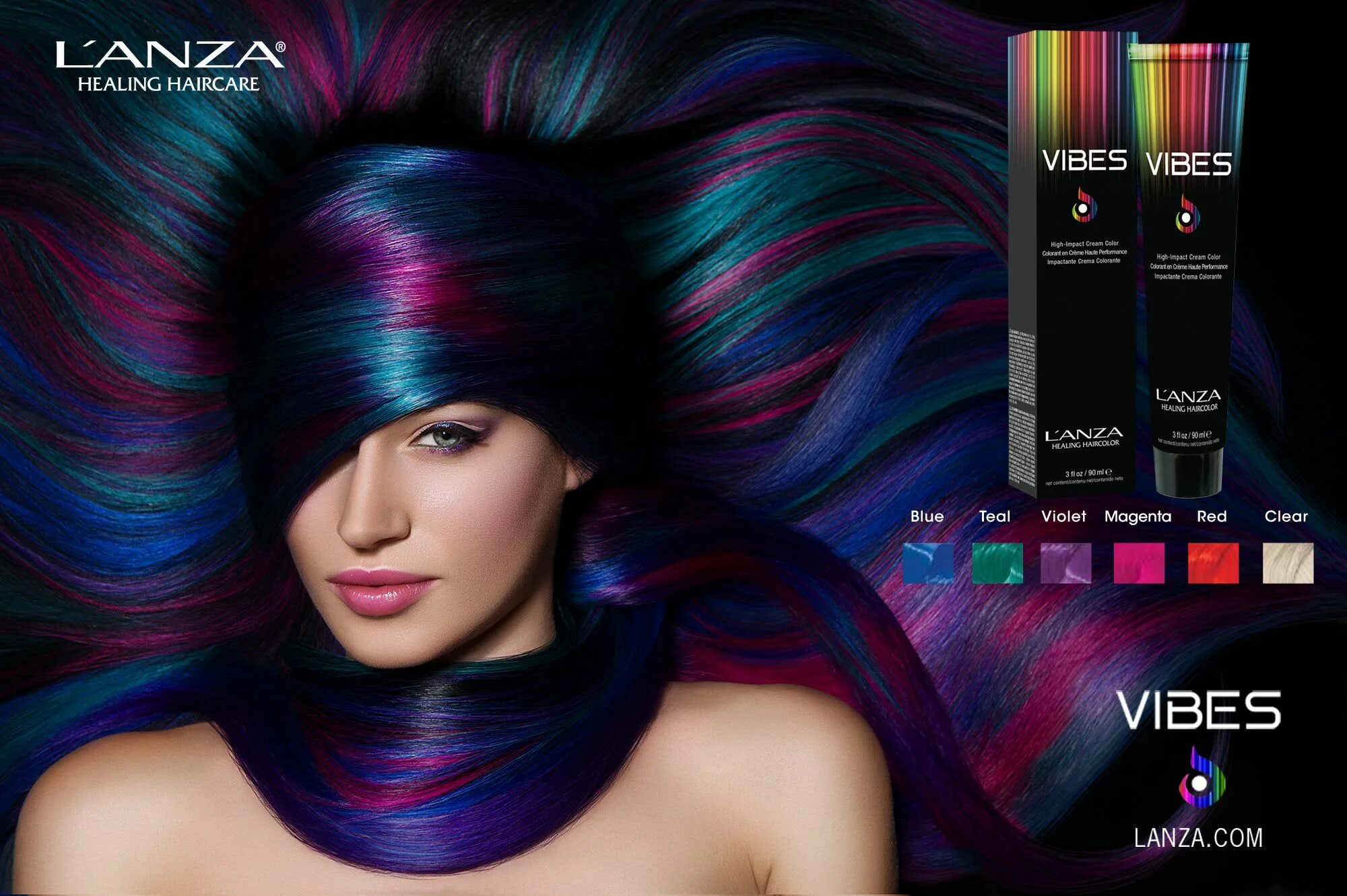 Прически краски фото L'ANZA Healing Haircare VIBES Color Chart. Haarkleur, Kapsalons