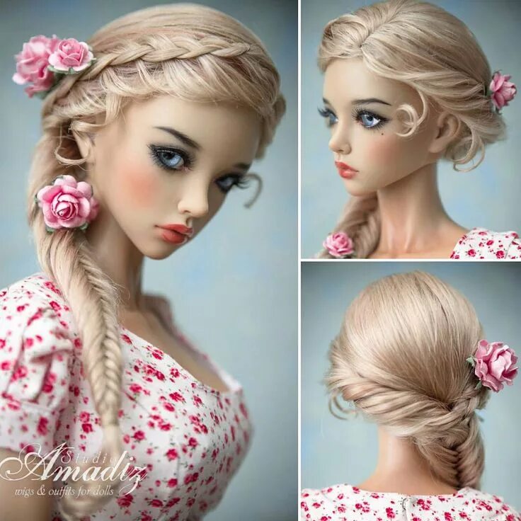 Прически куклам на длинные волосы George & Kate Ramensky on Instagram: "Spring vintage (bjd wig) - available for o